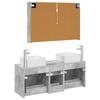 Bathroom Furniture Set 4 Pcs Concrete Grey Engineered Wood and Glass