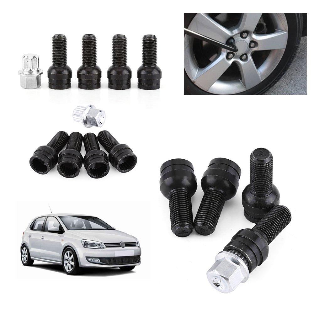 4+1 M14*1.5MM Black Steel Wheel Bolt & Lock Lug Nut
