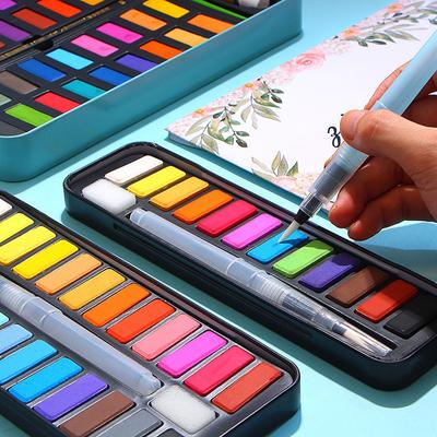 12/18/24 farben Solide Aquarell Malen Set Mit Pinsel Tragbare Aquarell Pigment Set Kunst Liefert