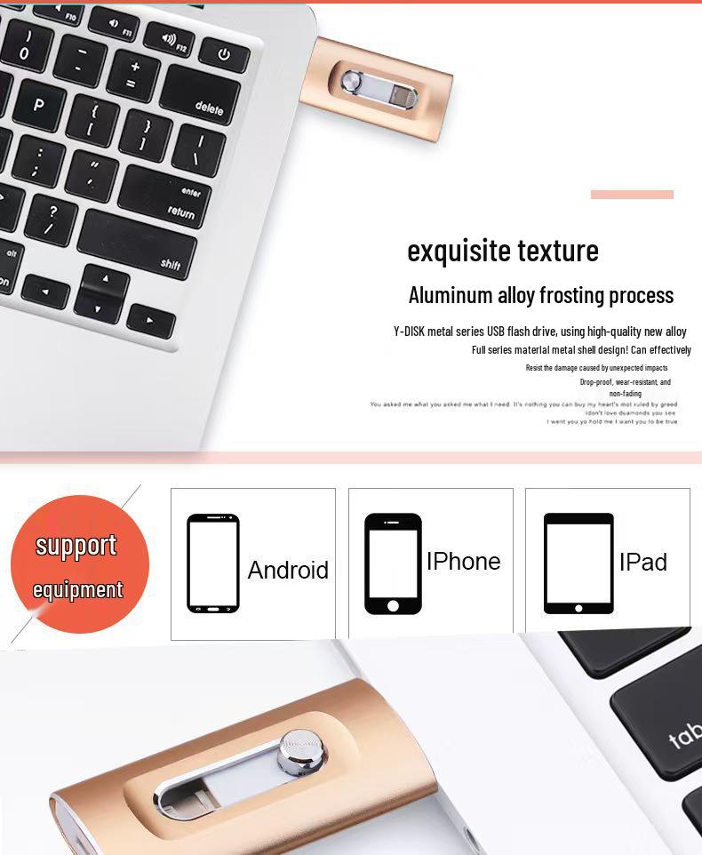 64GB Three-in-One Apple USB Flash Drive: Dual-Use for Mobile and Computer