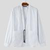 INCERUN S-5XL Men Long Sleeve Striped Open Front Cardigan Kimono Tops