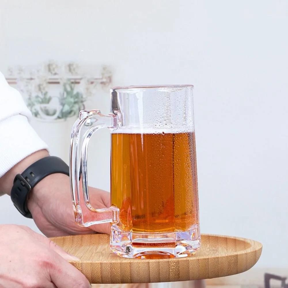 Barware Acrylic Beer Mug Transparent Anti-fall Beer Cup Unbreakable Plastic Water Cup Bar