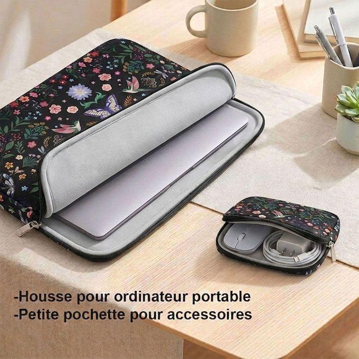 15" Laptop Cover with Pouch, for MacBook Pro/Air Surface Pro HP - Floral Pattern