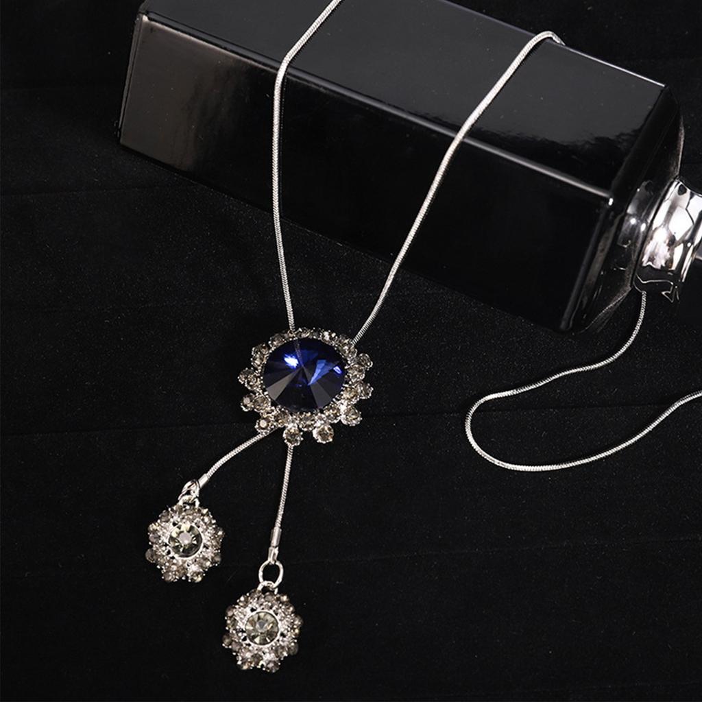 Rhinestone Tassel Sweater Chain Long Necklace