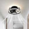 Stepless Dimming Ceiling Fan 2 in 1 Electric Cordless Fan Hanging Fan with LED Light\  Living Room
