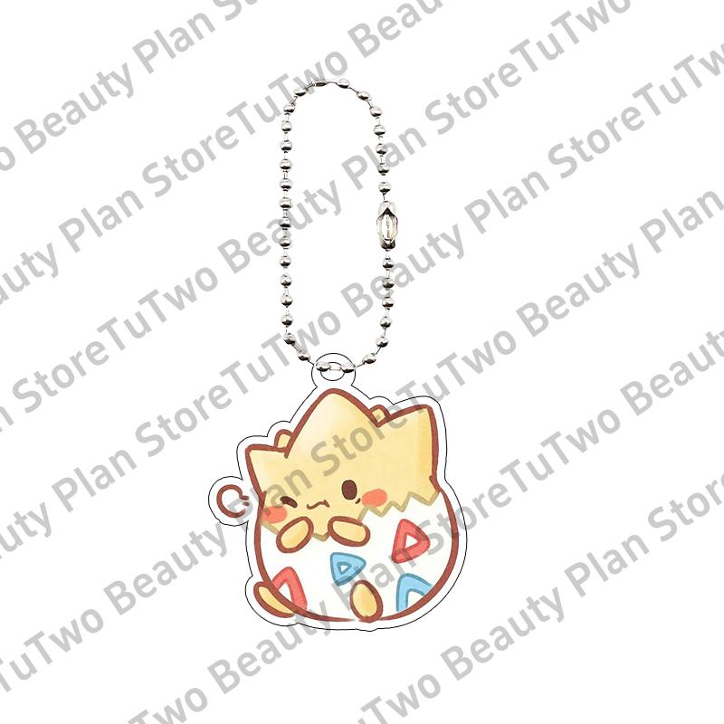 Cartoon Cute Anime Keychain Key Chain Mewtwo Gengar Charizard Jolteon Couple Figure  Car Keyring Pendant Decoration Bag Toys