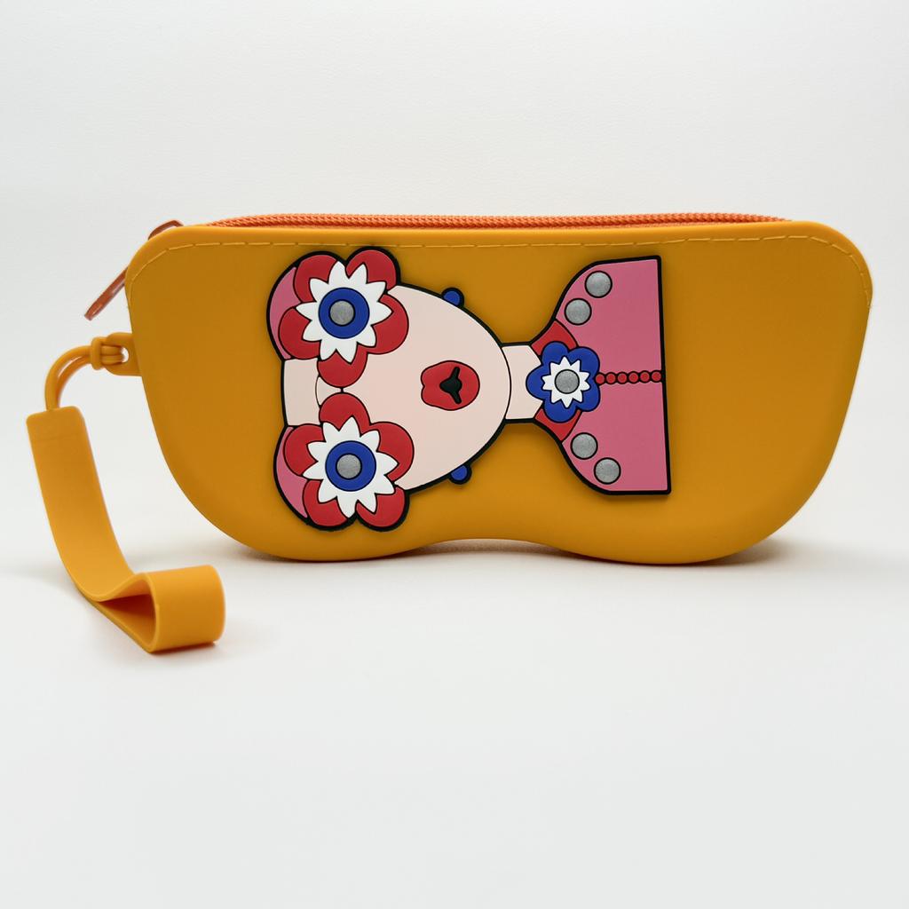 Glasses Case Decorative Eyewear Storage Bag Sunglasses Holder Cartoon-Style Silicone Glasses Bag For Gift Personal Use Daily Use
