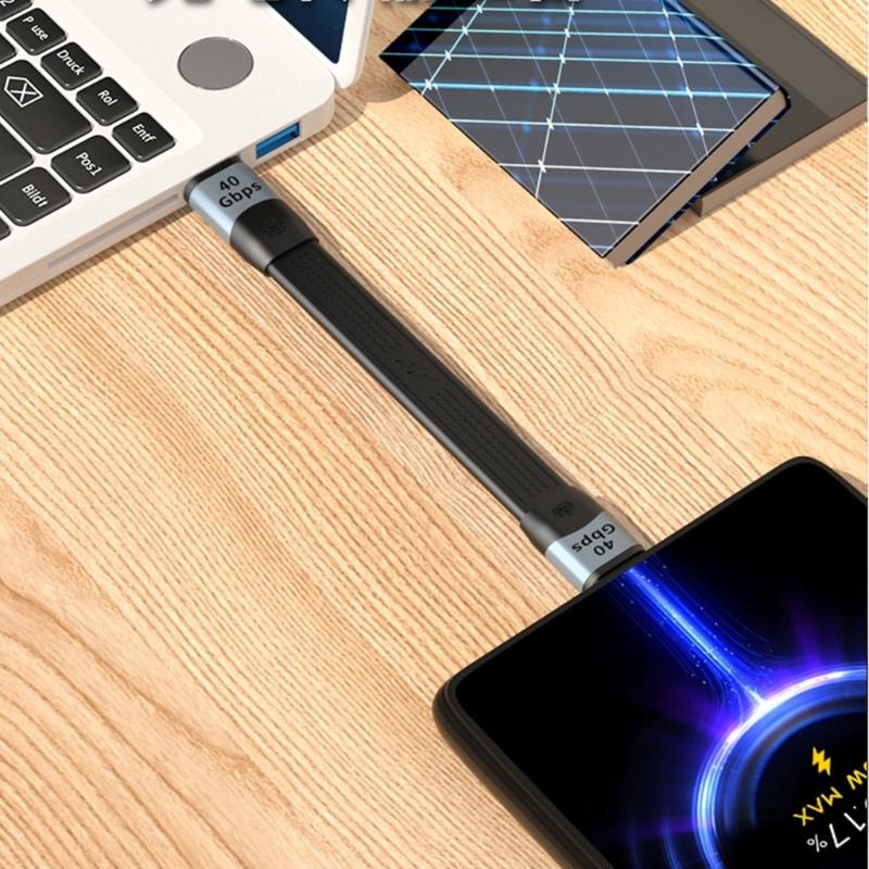 USB4.0 Fast Charging USB C To USB C Cable, 40Gbps Data Transfer, 100W Power FPC 8K Soft Short Line for Laptops Phones