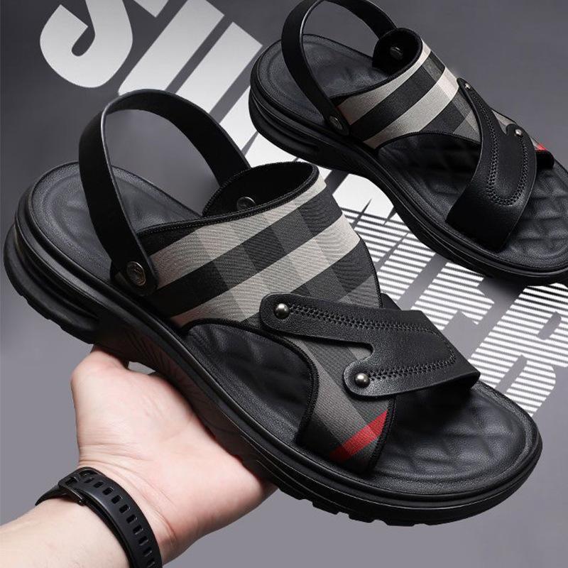 

Men s sandals and slippers dual-purpose summer soft sole breathable beach shoes massage casual shoes 38