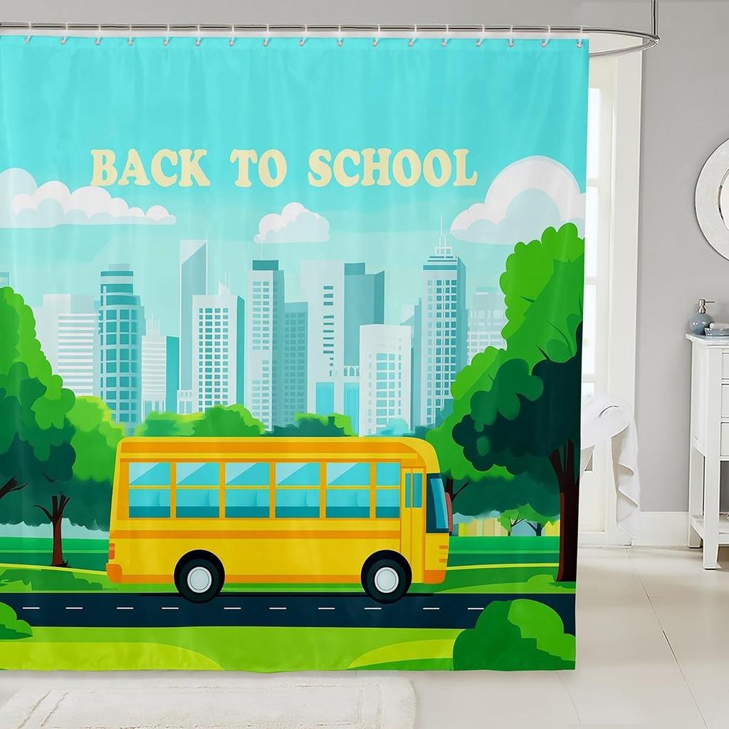 GAEDog Print Shower Curtain for Boys Girls Kids Cute Dog Print Bath Curtain, Kawaii Golden Retriever Decor Bathroom Decor, Lov