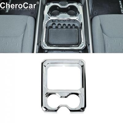 Center Water Cup Holder Decor Panel Cover Trim for Dodge Ram 1500 18+ Chrome ABS