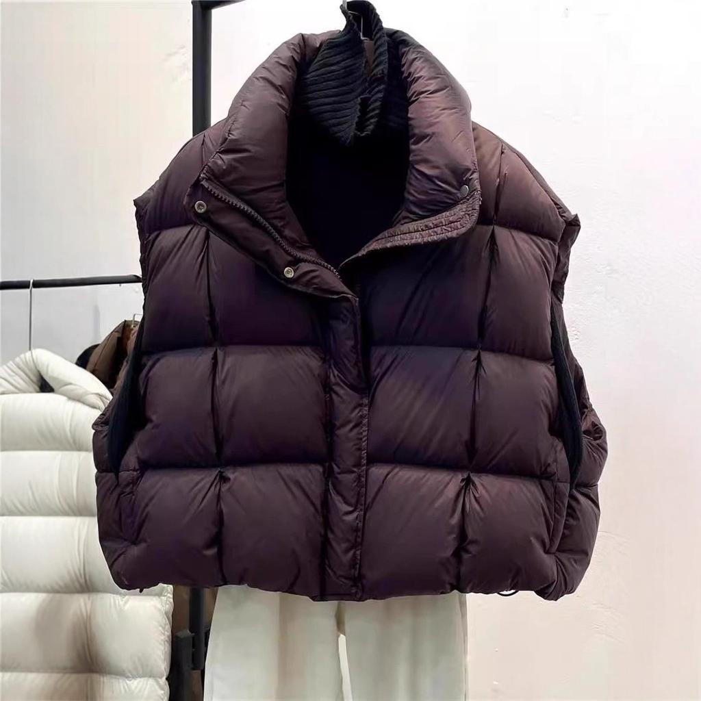 2025 autumn and winter new vest European fashion foreign style thickened vest warm short down cotton jacket