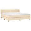 3126906 vidaXL Divan Bed with Mattress Cream 180x200 Cm Fabric