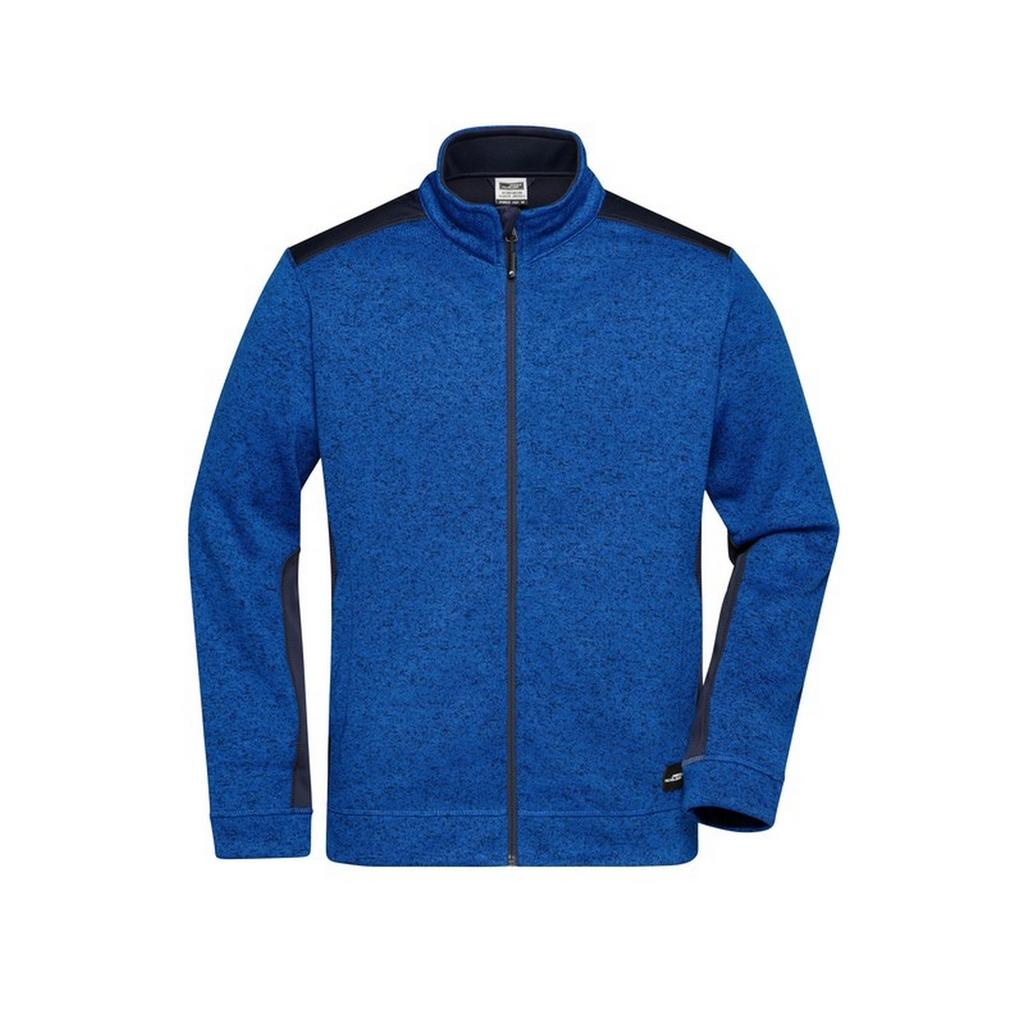 James and Nicholson Mens Strong Knitted Work Fleece Jacket