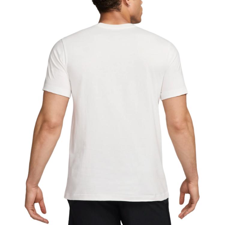Nike Logo Letter Print Pattern Round Neck Fitness Short Sleeve T-Shirt Men T-Shirts Peak-White FZ8048-121