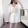 Damen Petite Schlankmachender Jumpsuit Set - Sommer Lockerer Sitz, Große Größen, Lässige Arbeitskleidung, Bauchbedeckend, Modisch.