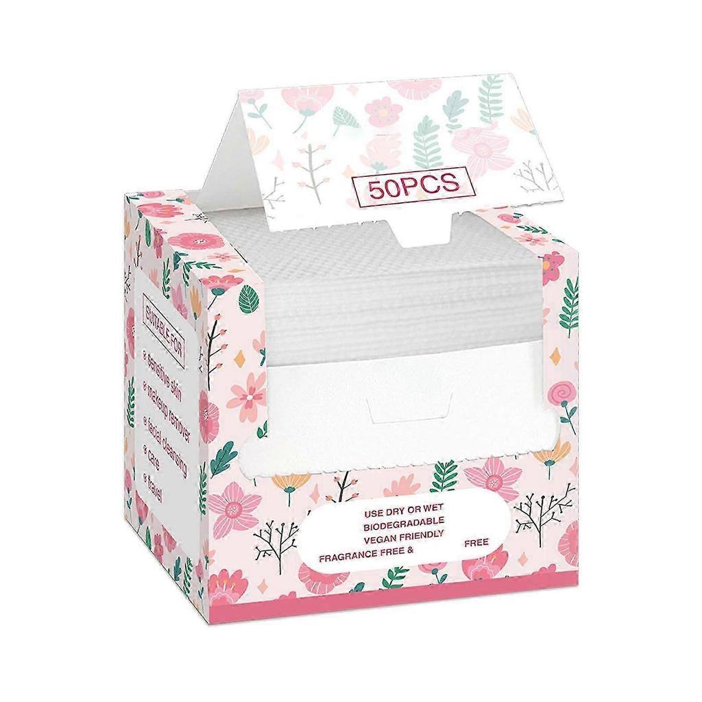 Boxed Disposable Facial Cleansers Cotton Soft Wipes Absorbent And Thickened Makeup Remover Wipes 50 Draws