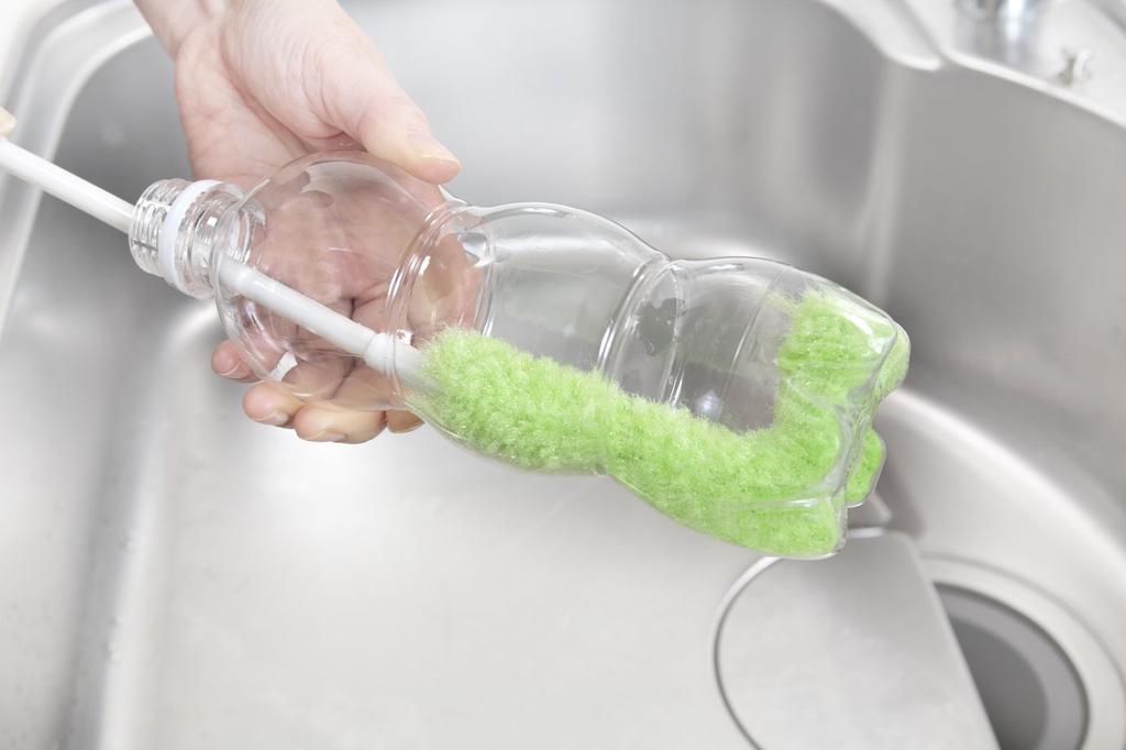 Sanko BO-48 Brush for Cleaning PET Bottles, Shiny Narrow Mouth Bottles, Pink, Surprise Fresh, Made in Japan, Total Length 41.5cm