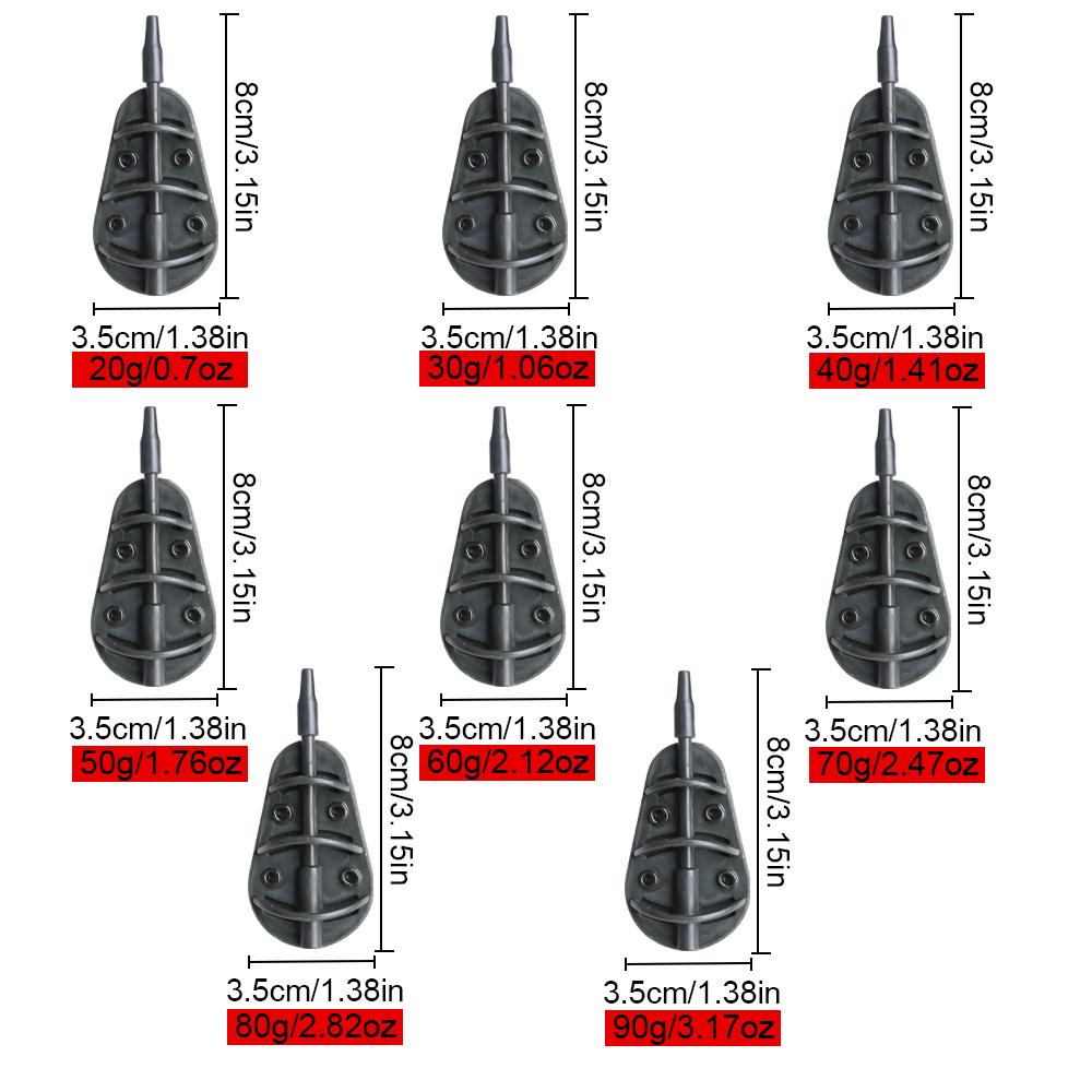 FTK 1pcs Carp Bait Cage Feeder Zinc Alloy Construction, Weight Ranging From 20g/1.06oz To 100g/3.53oz