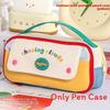 Multi Compartment Canvas Pencil Case With Durable Zipper For Students And Office Use