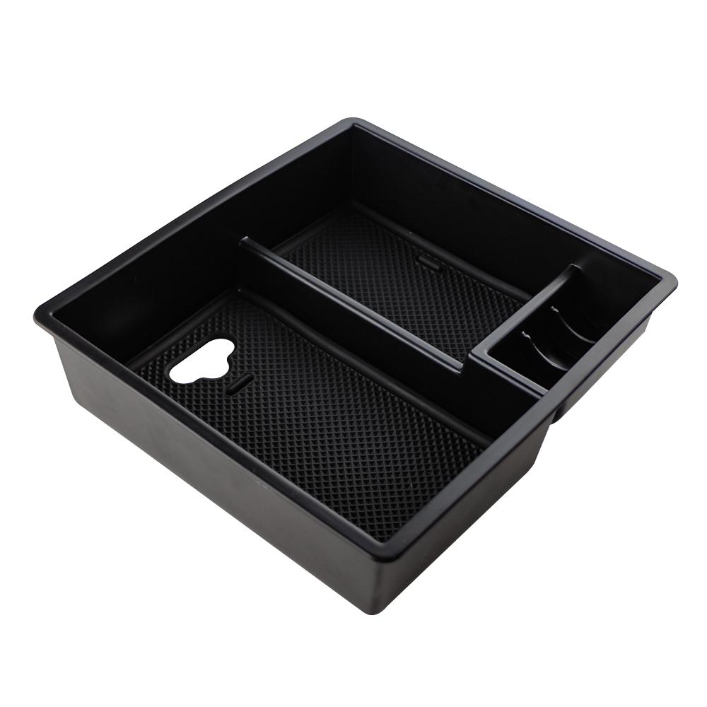 For Toyota Hilux Vigo Fortuner Innova 2004 - 2014 Car Armrest Storage Box ABS+Rubber Pad Accessories