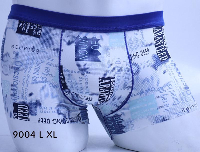 

Мужские мягкие бесшовные трусы-боксеры из ледяного шелка со средней посадкой и мультяшным принтом L - Large