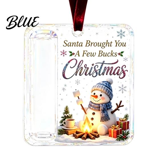 Acrylic Cash Surprise Pendant Christmas Money Holder Ornament Gift Hanging Decor with for Friends Festive Pattern Tree Giving Holiday Keepsake