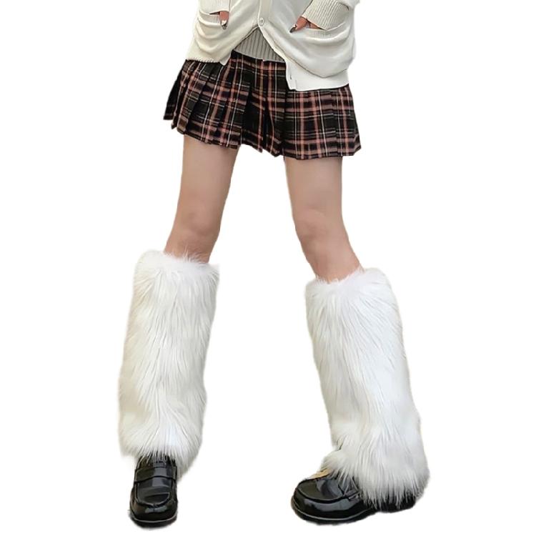 Faux Furs Leg Warmer,Y2K Warm Cozy Fuzzy Leg Warmer Boot Cuffs Cover for Womens