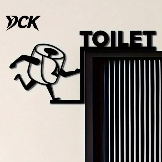 Home Decor Accents Funny Bathroom Door Sign, Thinking Room Metal Wall Art with Humorous Quotes, Self-Adhesive Office Plaque Toilet Sign for Restroom,