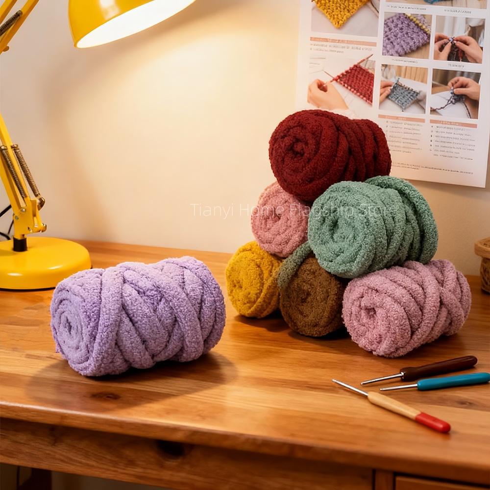 500g Teddy Roll Dickes Garn Dickes Kern Baumwollwolle Schlauchgarn DIY Decke Kissen Sperriges Arm Garn Handarbeit Stricken Garn Spinnen
