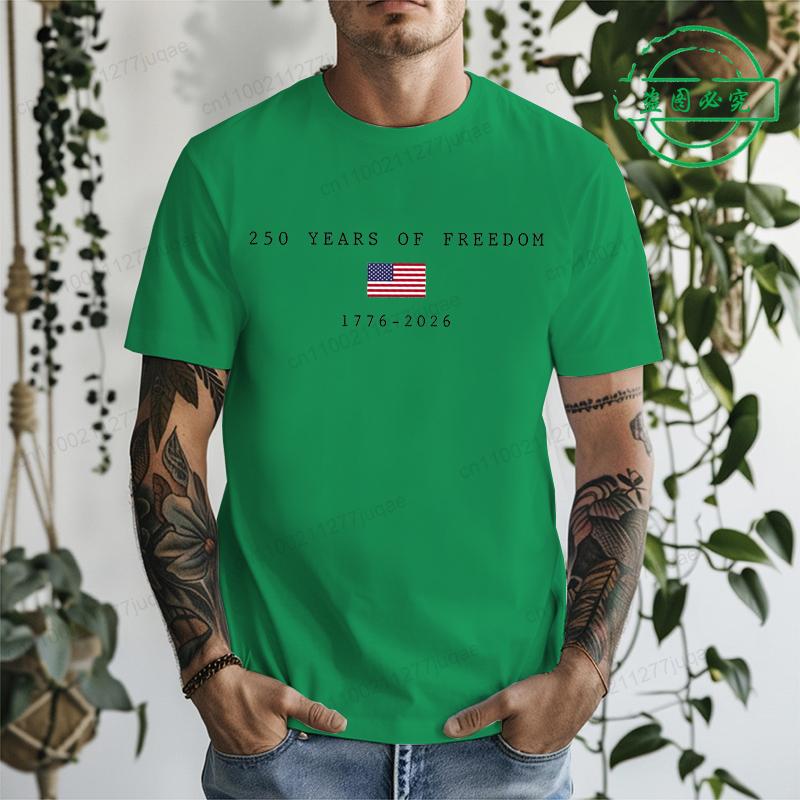 250 Years of Freedom 1776~2026 Shirt,Anniversary Men's T-Shirts Clothing 4th of July Shirt Youth-Adult Clothes Short Sleeve Tops