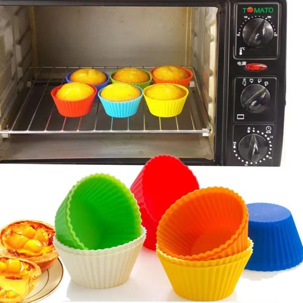 48Pcs DIY Non-stick Cupcake Holders Round Shape Food Baking Mold Muffin Cupcake Mold  Pastry Utensil