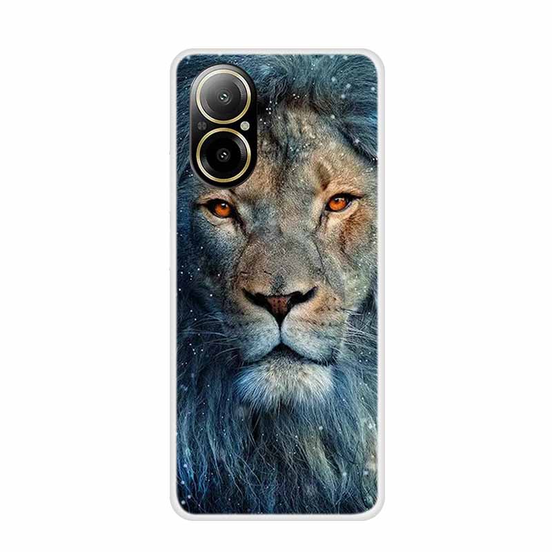 Soft Case For Realme C67 Painting Animals Luxury Silicone Phone Cover for Realme C 67 Protector Transparent Shell Clear Cases