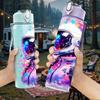 1PC Space Astronaut Galaxy Color Print 750ml Color Plastic Sports Water Bottle Leakproof Flip Straw Lid Suitable for Sports Office Home Use