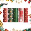 Reusable Decorative Paper for Gifts 5 Sheets Christmas Wrapping Set Large Gift with Santa Claus Pattern Wrap Double-Sided Tape And Bows Snowflake