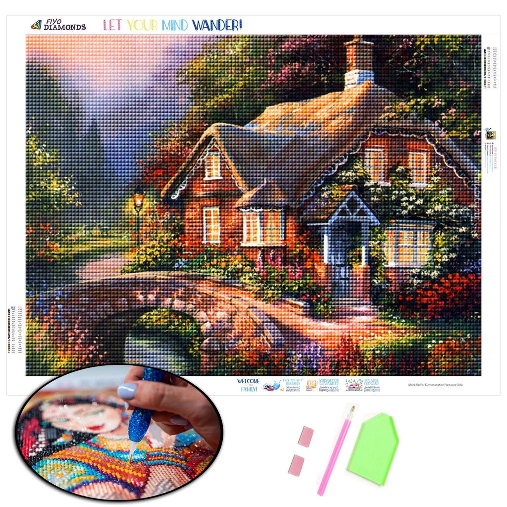 Diamond Painting Kit House In The Forest 5D DIY Diamond Embroidery Rhinestone Mosaic Home Decoration Picture