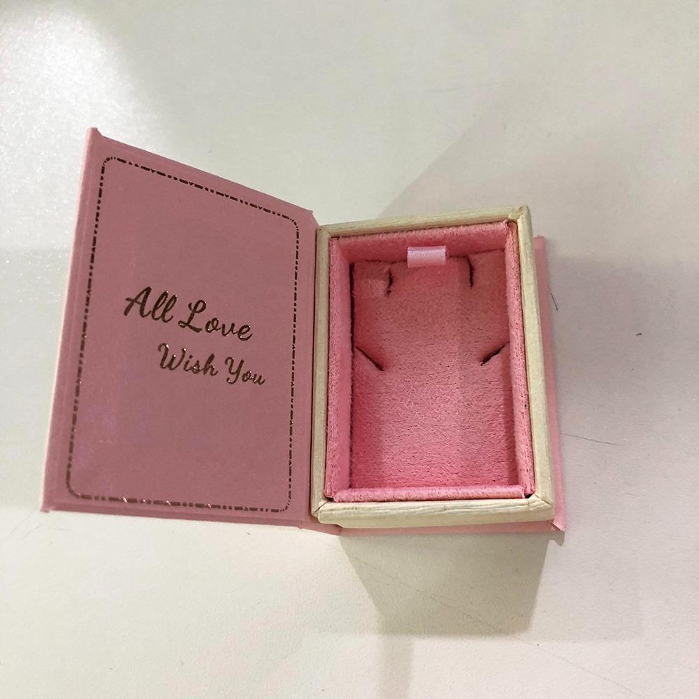 Creative Engagement Ring Case Velvet Jewelry Packaging Durable Book Shape Ring Box  Travel