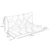 3 Seater Bench Cushion 100x98x8 cm Bench Cushion with Ties, Bench Pad for Garden Furniture Porch Swing, Black