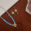 Super Flash Zircon Flower Water Drop Long Earrings Temperament Light Luxury Sweet Set Earrings
