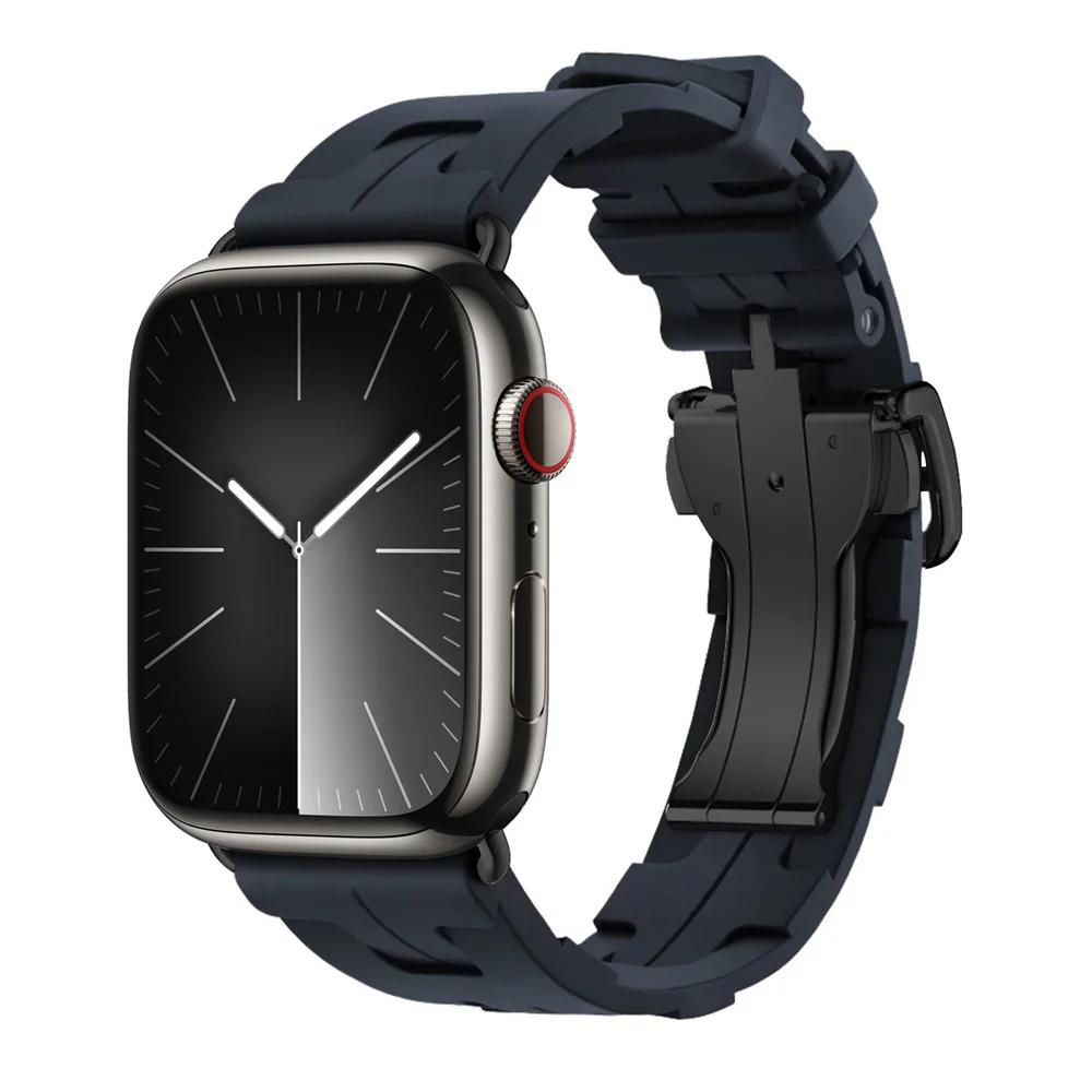 Con Logo Kilim Cinturino in Silicone a Giro Singolo Cinturino per Apple Watch 46mm 42mm Cinturino per Iwatch 11 10 9 8 Ultra3 49mm 45mm 38mm Cinturino per Orologio