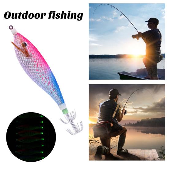 11CM/13G Luminous Fishing Lure Sharp Squid Hook Glow In The Dark Realistic Colorful