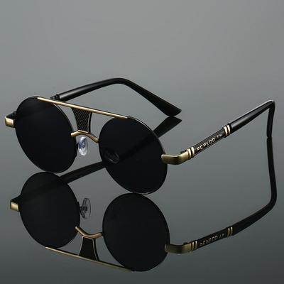Trendy Vintage kulaté sluneční brýle Retro luxusní design Dekorace Sluneční brýle Ležérní Dvojitý můstek Pánské brýle pro ženy a muže