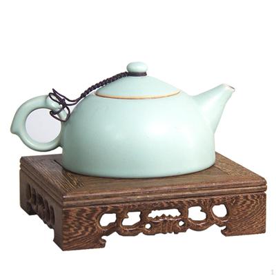 Traditional Craft Wooden Base Square Teapot Vase Bonsai Rustic Decorative Display Stand