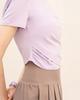 FORMATIVE Overlap Shirred Short Sleeve Fmst404_Powder Lilac