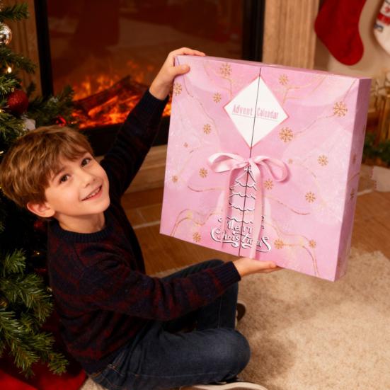 Christmas Empty Advent Calendar 2025 24 Days DIY Refillable Christmas Countdown Gift Boxes for Gift Wrap Xmas Decoration