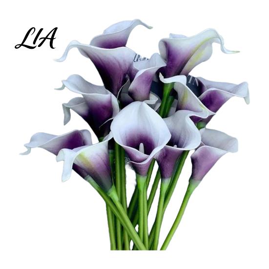 Lifelike PU Orchid Stems 5Pcs Artificial Calla Lilies, Elegant Faux Lily Flowers, Fake Maintenance Free Table Decorations Flower Bouquet