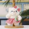 Plush Bear Keychain With Cute Tartan Dress For Gift Gift For All Ages