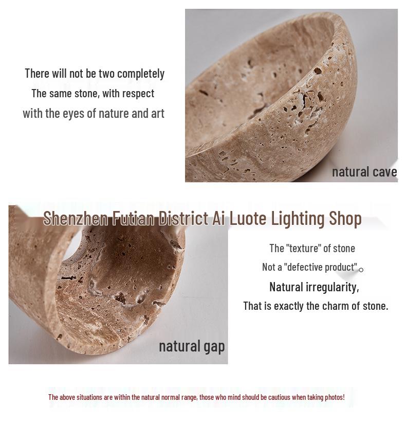 Lampada da soffitto nordica Wabi-Sabi in travertino nero per ingressi e corridoi in stile giapponese