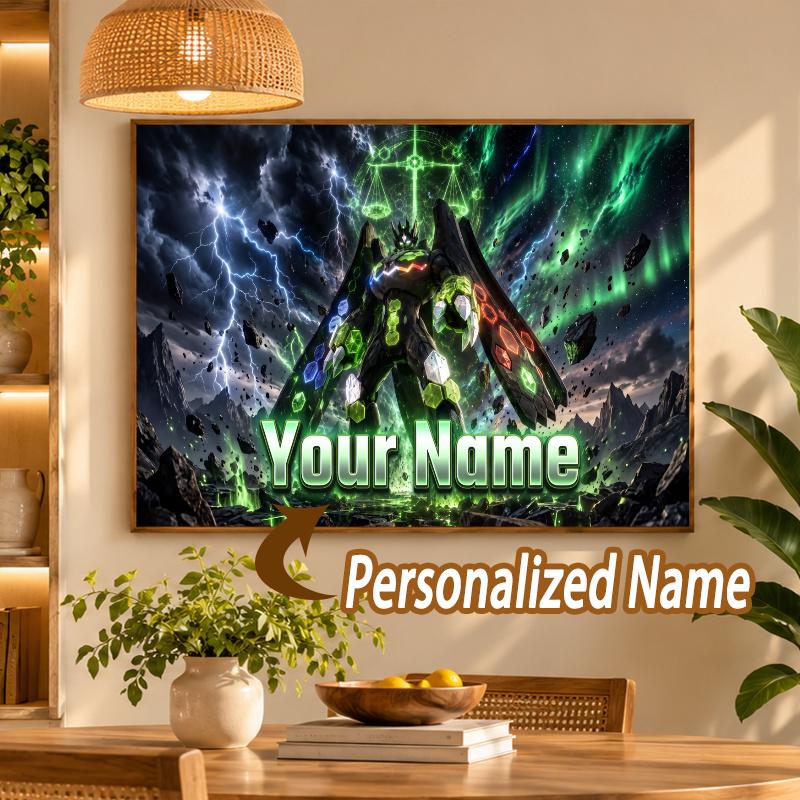 Rayquaza Custom Name Diamond Painting Personalized 5D Full Drill DIY Diamond Art Home Decor