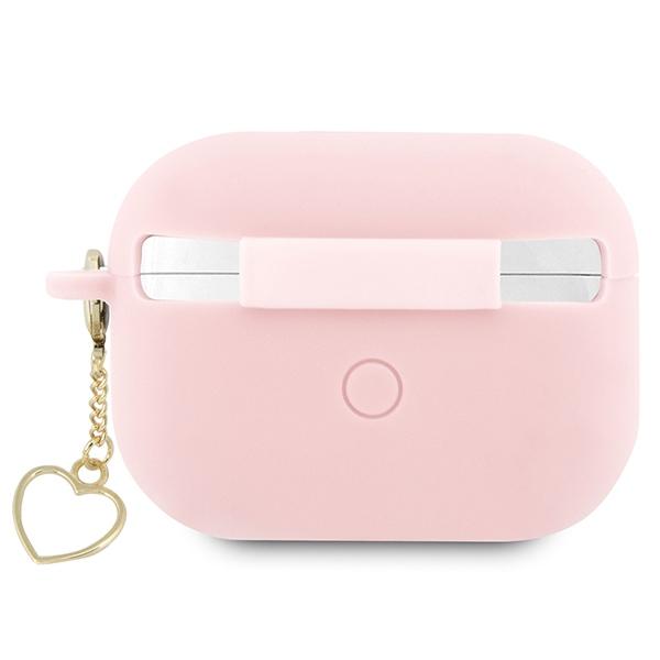 Etui Do AirPods Pro 2 Guess Silicone Charm Heart Collection Różowe